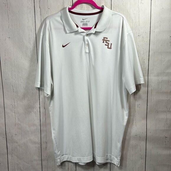 Nike Other - Nike Dri Fit Mens Florida State Seminoles Short Sleeves Polo Shirt White